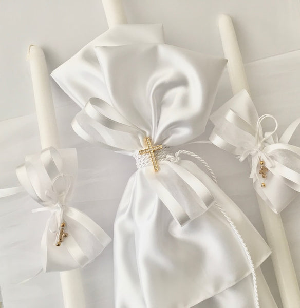 Orthodox Baptism candles set for girls-Baptism for boys-Christening-white lambathes-elegant Baptism lambades