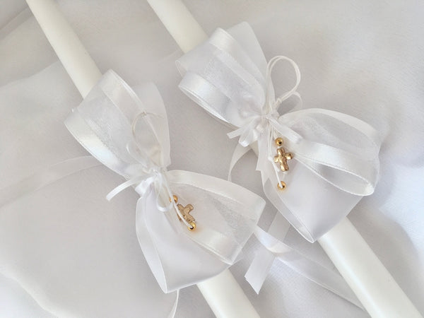 Orthodox Baptism candles set for girls-Baptism for boys-Christening-white lambathes-elegant Baptism lambades