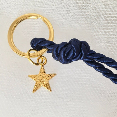 10 X Star favors-Baptism favors for boys-navy blue favors-Orthodox Baptism-keychain gold star favors-cord favors-party favors-Mi Bautizo